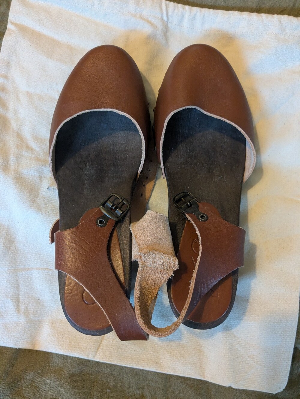 French Bosabo Clog "368" Leather Wood, Rubber Like New - Picture 2 of 9